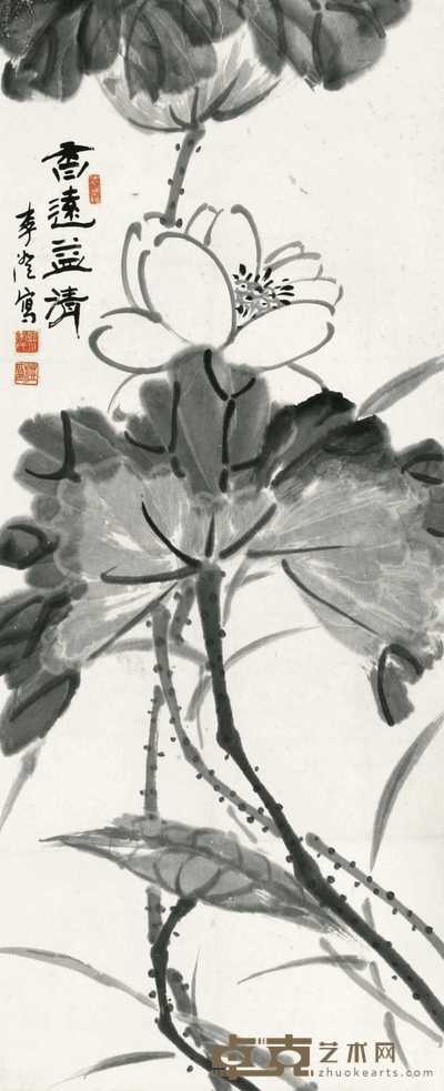 李澄 香远溢清 立轴 69×28cm